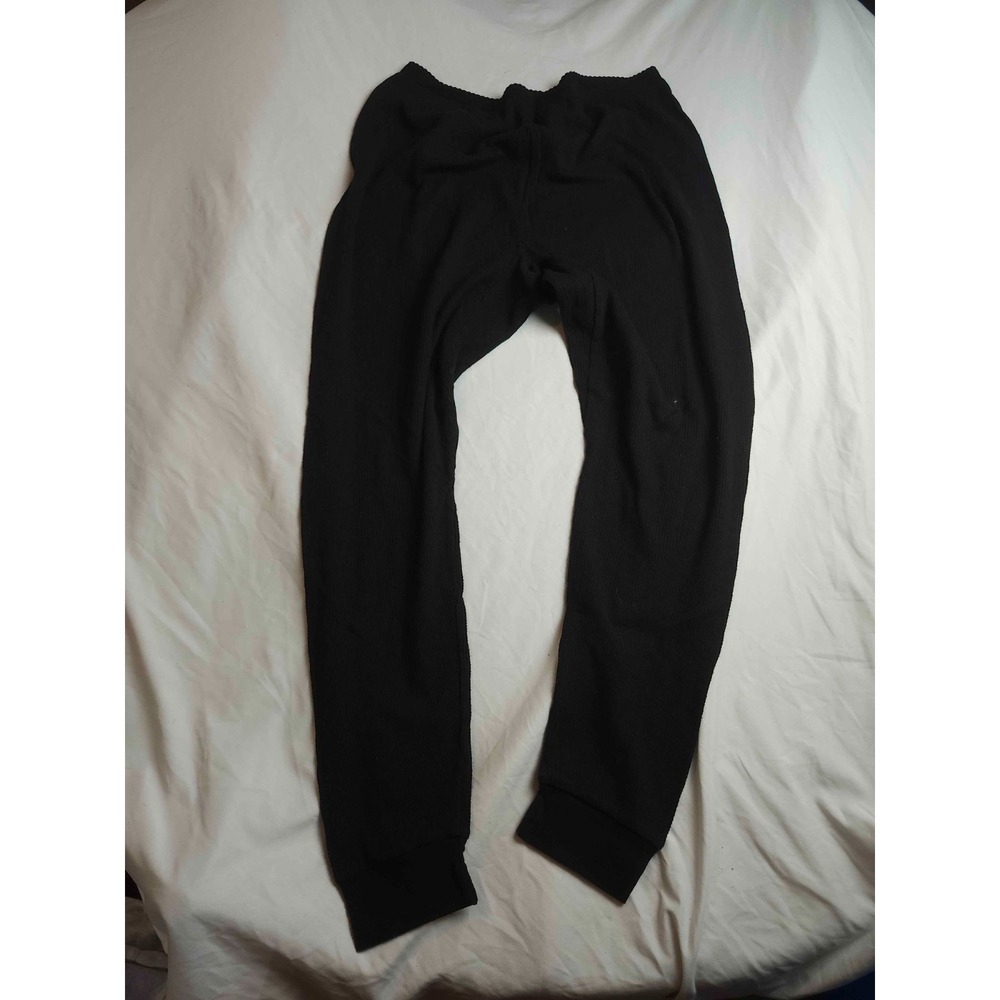 Joe Boxer Womens Plus Size 1X Thermal Pants Black Waffle Knit Pajama Leggings